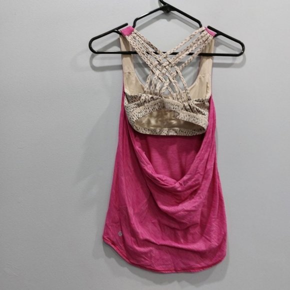 Lululemon Wild Tank Built in Bra Heathered Jewel Magenta Size 2 - Picture 1 of 7